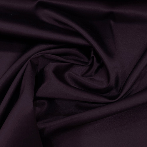 Plum purple stretch satin-back crepe cady fabric