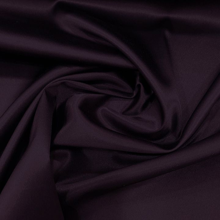 Tissu caddy crêpe envers satin stretch violet prune