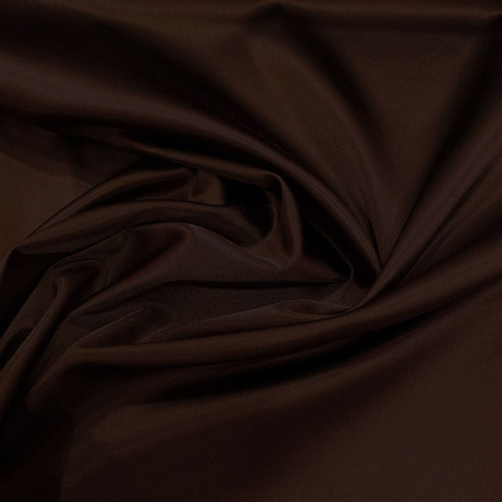 Brown stretch satin-back crepe cady fabric