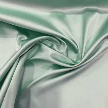 Nile green stretch satin-back crepe cady fabric