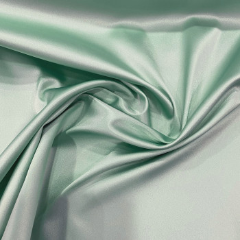 Nile green stretch satin crepe caddy fabric