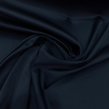 Midnight blue stretch satin crepe caddy fabric