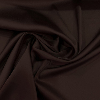 Iced brown stretch satin-back crepe cady fabric