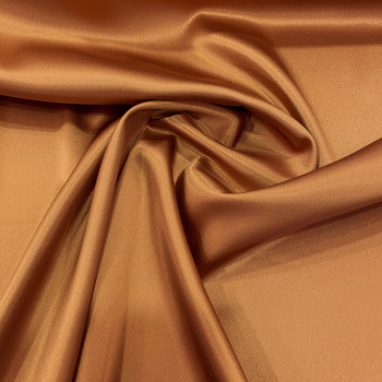 Caramel beige stretch satin-back crepe cady fabric