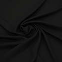 Black satin-back cady crepe fabric