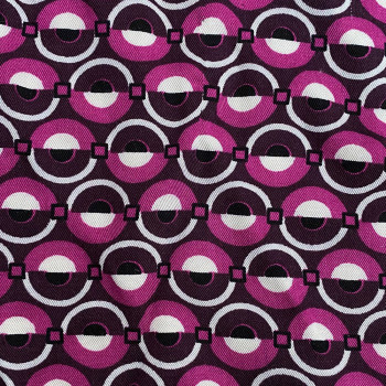 Twill fabric with purple circles print 100% viscose