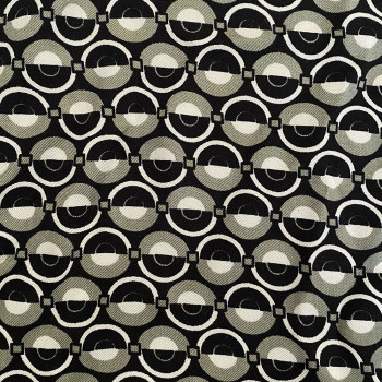 Twill fabric with khaki green circles print 100% viscose