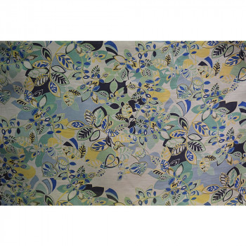 Flower printed cotton silk voile fabric