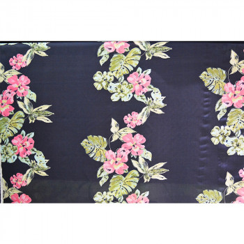 Tissu voile coton soie imprimé fleurs