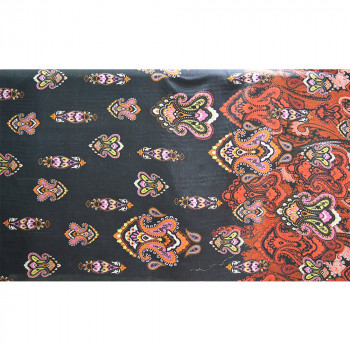 Tissu voile coton soie imprimé base paisley