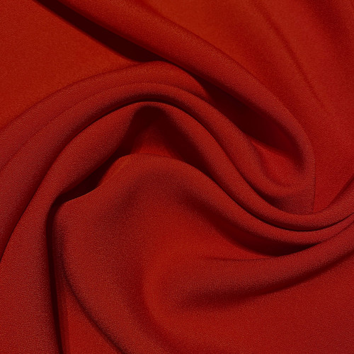 Tissu caddy crêpe envers satin rouge carmin