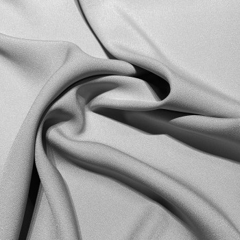 Silver grey satin-back cady crepe fabric