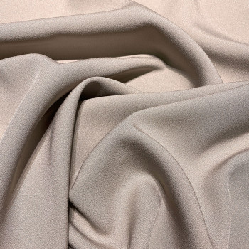 Taupe beige satin-back cady crepe fabric