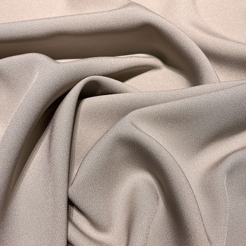 Tissu caddy crêpe envers satin beige taupe