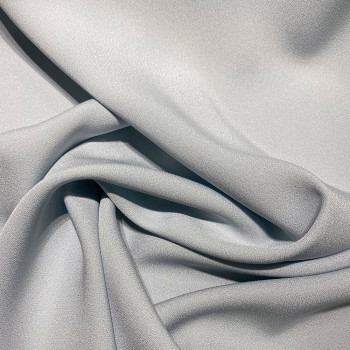 Grey blue satin-back cady crepe fabric