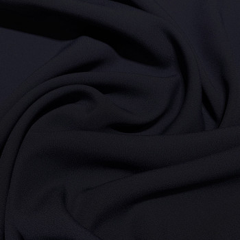 Dark navy blue satin cady crepe fabric