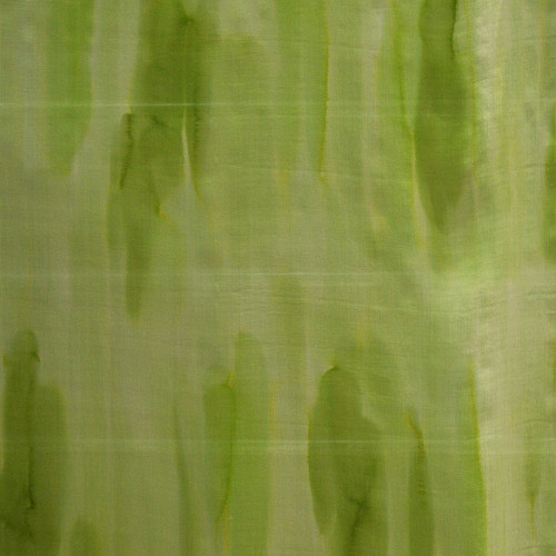 Printed silk-chiffon fabric with anise green tie-dye effect