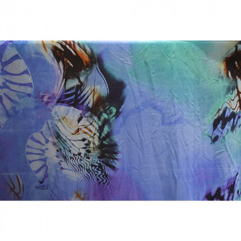 Ocean gradient printed silk chiffon fabric
