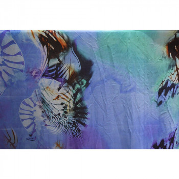 Ocean printed silk chiffon fabric