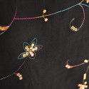 Embroidered velvet fabric with multicolored sequins