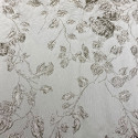 Ivory floral print silk brocade fabric