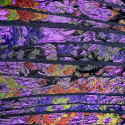 Tissu brocart de soie rayures violettes