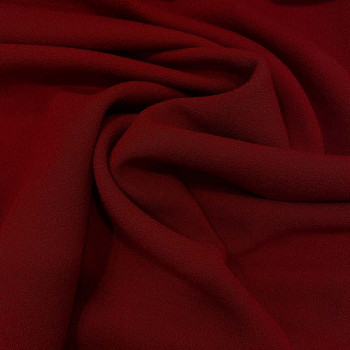 Tissu crêpe de laine 100% laine rouge bordeaux