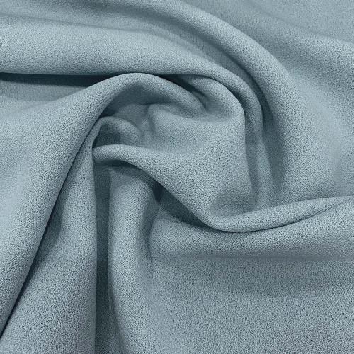 Sky blue crepe 100% wool fabric