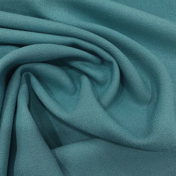 Lagoon blue crepe 100% wool fabric