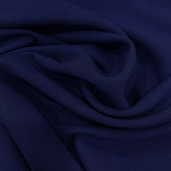 Dark royal blue crepe 100% wool fabric