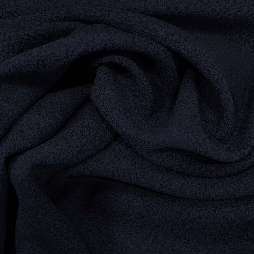 Navy blue crepe 100% wool fabric