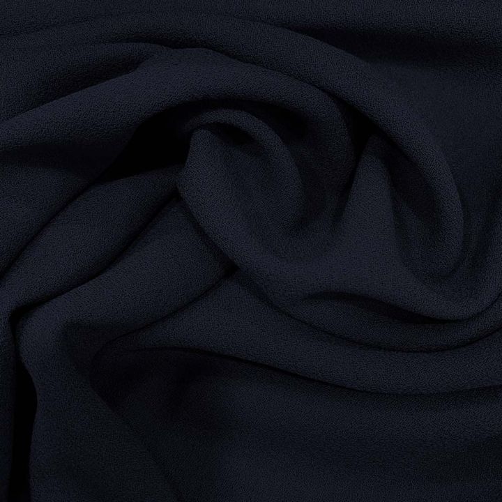 Tissu crêpe de laine 100% laine bleu marine