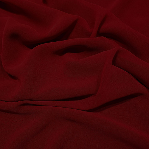 Tissu crêpe georgette viscose rouge foncé