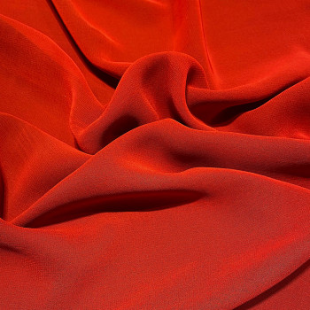 Tissu crêpe georgette viscose rouge corail