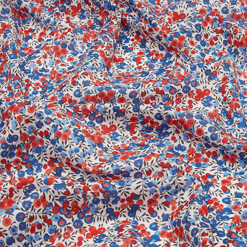 Tissu Liberty Wiltshire Édition 40 ans rouge et bleu