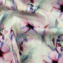 Pink floral print linen fabric