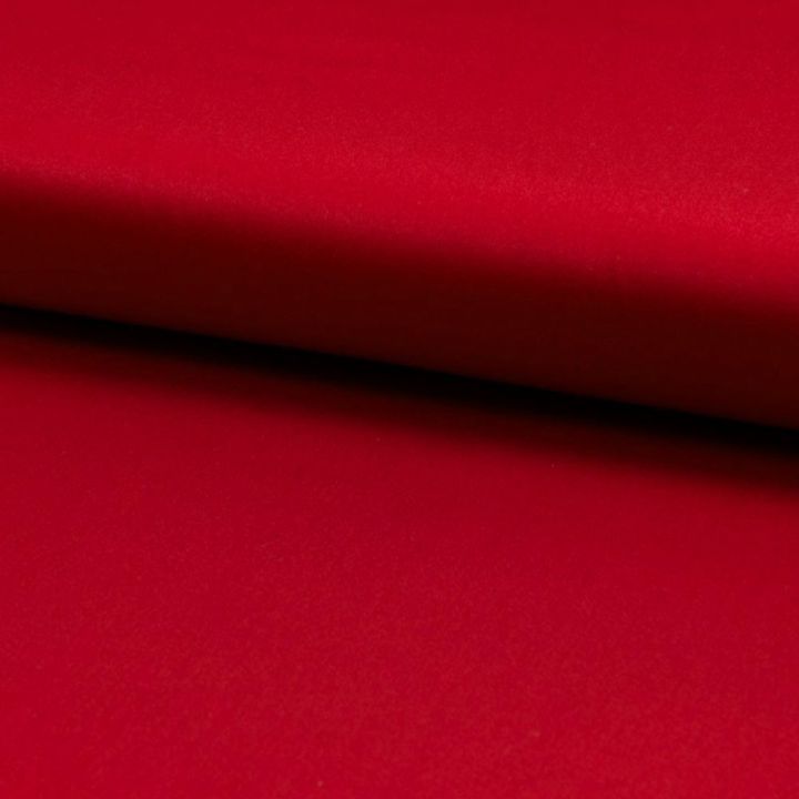Tissu satin de coton rouge