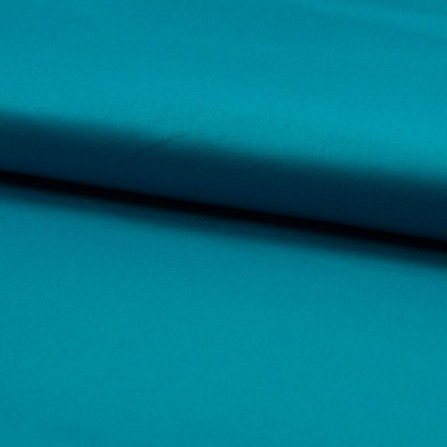 Tissu satin de coton bleu turquoise