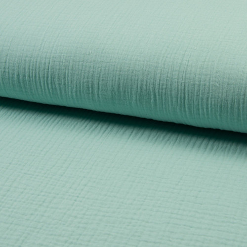 Mint green double gauze cotton fabric
