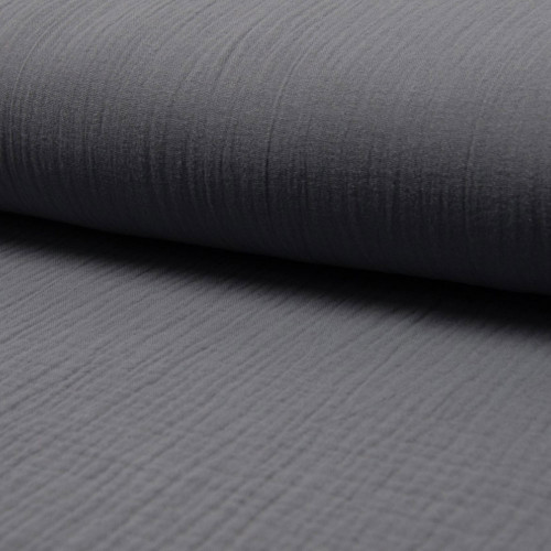 Grey double gauze cotton fabric