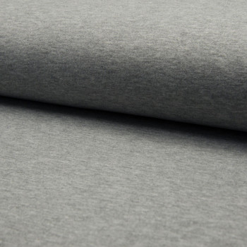 Tissu molleton sweat gris chiné