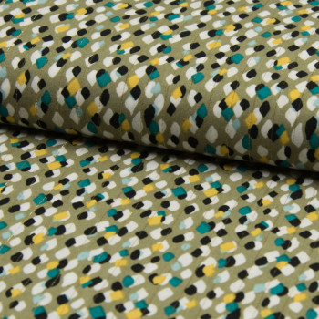 Tissu viscose imprimée lurex gouttelettes
