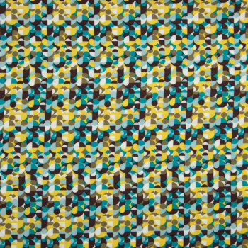 Tissu viscose imprimé cercles océan