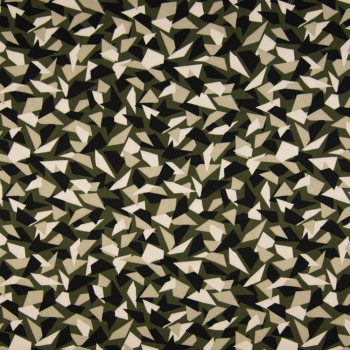 Viscose fabric printed with khaki green shards
