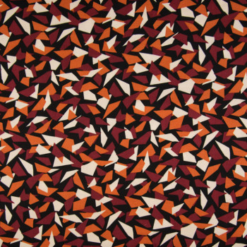 Tissu viscose imprimé éclats de verre orange