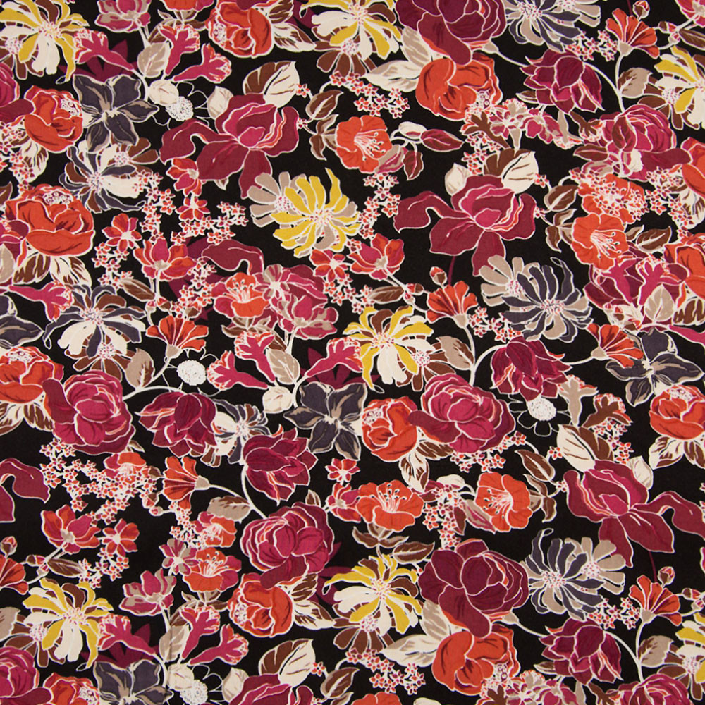 Floral printed viscose fabric — Tissus en Ligne
