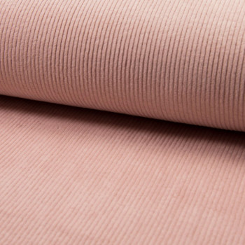 Nude thick ribbed corduroy fabric