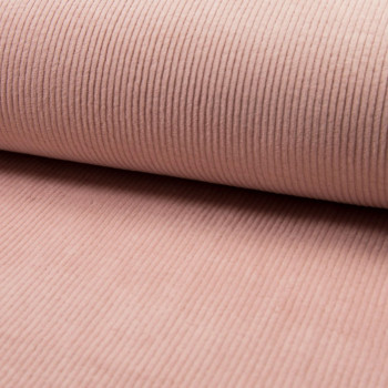 Tissu velours côtelé à grosses côtes nude