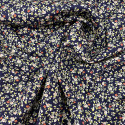 Navy blue floral print 100% cotton poplin fabric