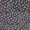 Navy blue floral print 100% cotton poplin fabric